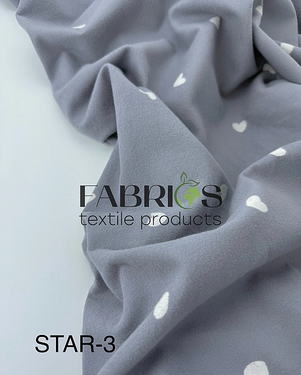 F 113 C13 фланель принт LOVE сердечки білі середні на сірому 100% бавовна 150 см 150-160 грам/м.кв.