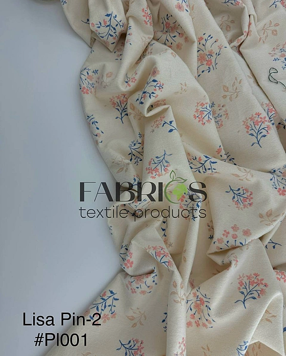 PIN-2 CPI001 фланель принт рослинний гілочки рожево-блакитні на айворі 100% бавовна 142-148 см 150-1