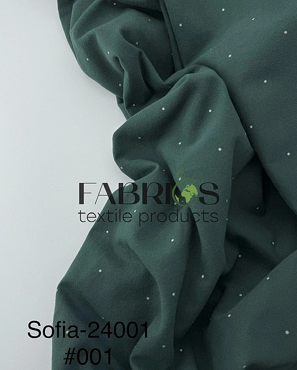 F 103 C32 фланель принт геометричний крапочки білі на зеленому 100% бавовна 150 см 150-160 грам/м.кв