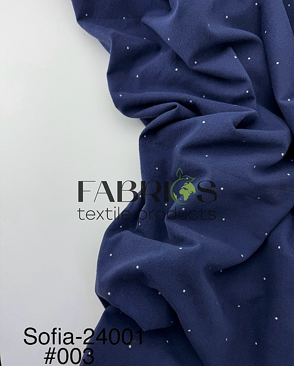 F 103 C37 фланель принт геометричний крапочки білі на синьому 100% бавовна 150 см 150-160 грам/м.кв.