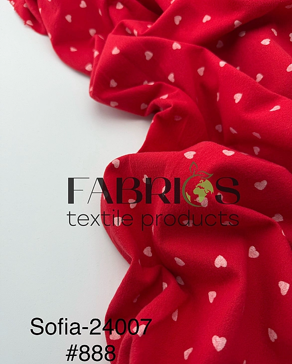 SOFIA 24007 C 888 фланель принт LOVE сердечки дрібні на червоному 100% бавовна 150 см 150-160 грам/м