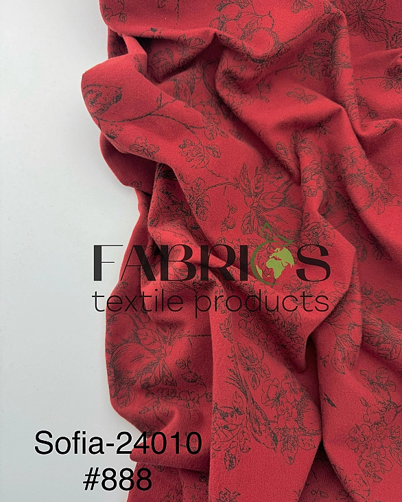 SOFIA 24010 C 888 фланель принт Діор етюди природи чорні на винному 100% бавовна 150 см 150-160 грам