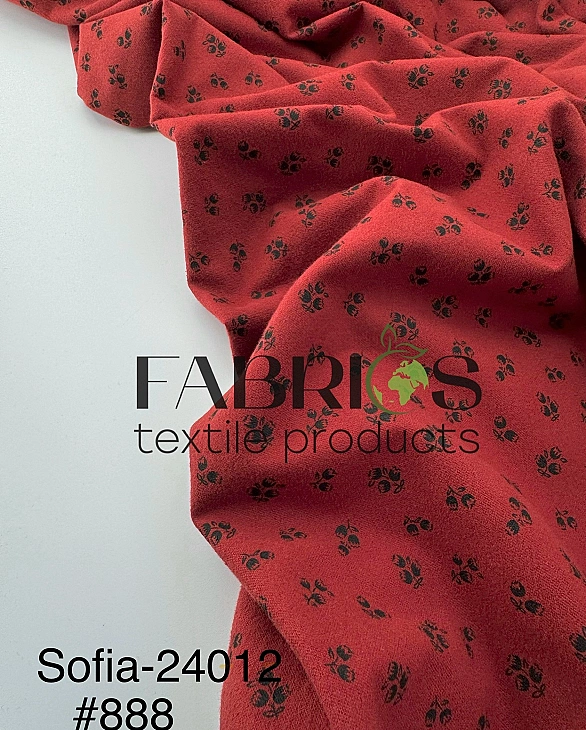 SOFIA 24012 C 888 фланель принт квіти чорні на винному 100% бавовна 150 см 150-160 грам/м.кв.