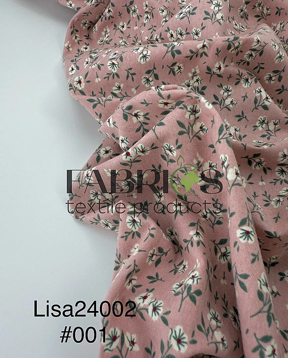 LISA 24002 C 001 Тепла бавовна принт квіти білі на рожево-пудровому 100% бавовна 150 см 150 грам/м.к