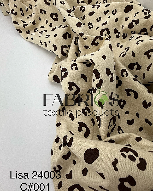 LISA 24003 C 001 Тепла бавовна принт цятки леопард на айворі 100% бавовна 150 см 150 грам/м.кв.