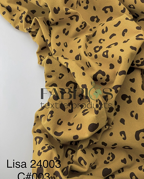 LISA 24003 C 003 Тепла бавовна принт цятки леопард на гірчичному 100% бавовна 150 см 150 грам/м.кв.