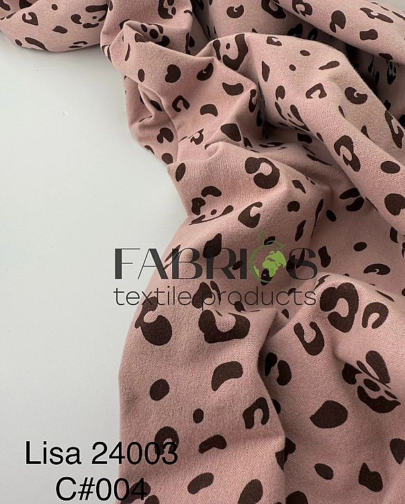LISA 24003 C 004 Тепла бавовна принт цятки леопард на пильно-рожевому 100% бавовна 150 см 150 грам/м