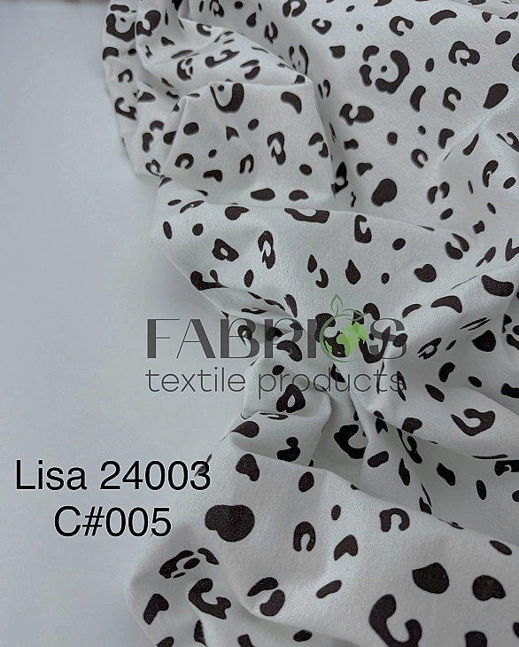 LISA 24003 C 005 Тепла бавовна принт цятки леопард на білому 100% бавовна 150 см 150 грам/м.кв.
