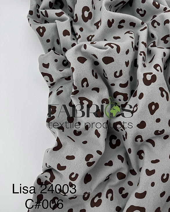 LISA 24003 C 006 Тепла бавовна принт цятки леопард на сірому 100% бавовна 150 см 150 грам/м.кв.