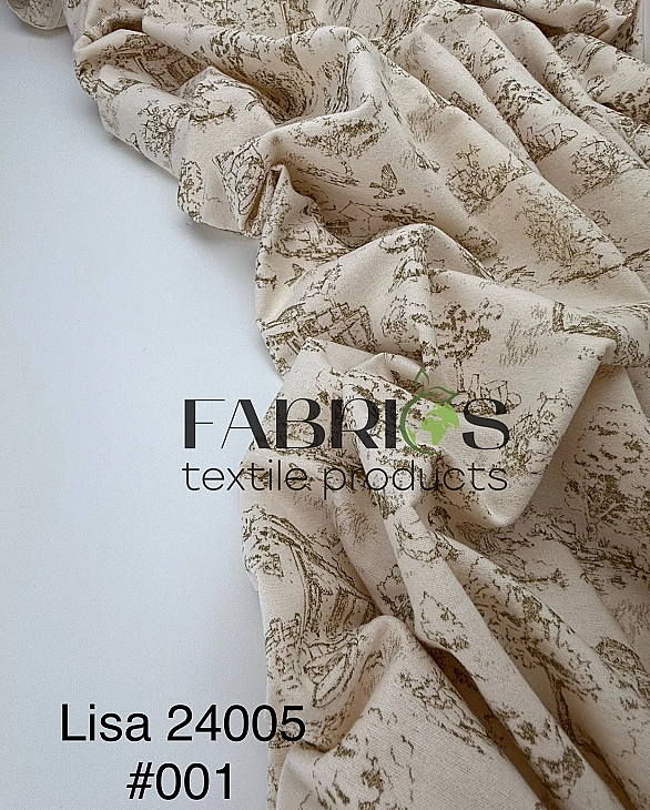 LISA 24005 C 001 Тепла бавовна принт Діор коричневий на айворі 100% бавовна 150 см 150 грам/м.кв.