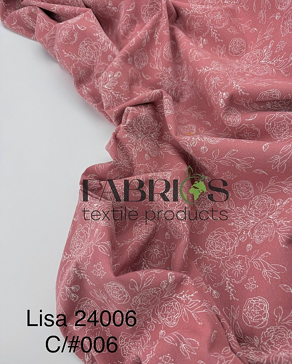 LISA 24006 C 006 Тепла бавовна принт квіти намальовані на джиральдіні 100% бавовна 150 см 150 грам/м