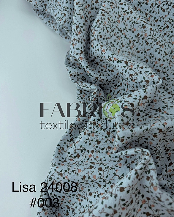 LISA 24008 C 003 Тепла бавовна принт геометричний гілочки з квітами на блакитному 100% бавовна 150 с