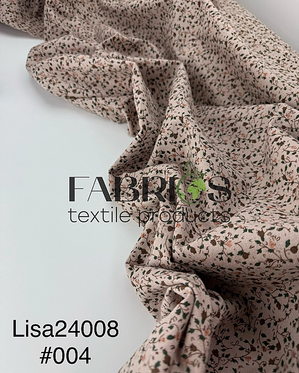LISA 24008 C 004 Тепла бавовна принт рослинний гілочки з квітами на бежевому 100% бавовна 150 см 150