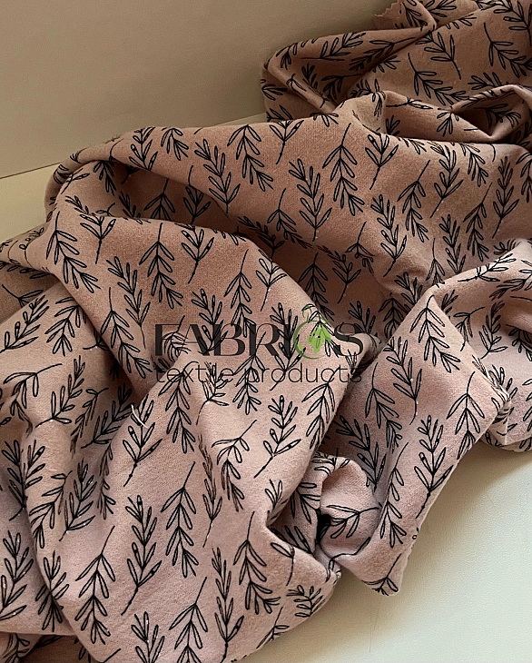 F 4 C10 фланель принт рослинний гілочки на пудровому 100% бавовна 150 см 150-160 грам/м.кв.