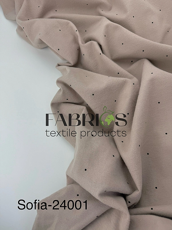 F 102 C10 фланель принт геометричний крапочки чорні на бежевому 100% бавовна 150 см 150-160 грам/м.к