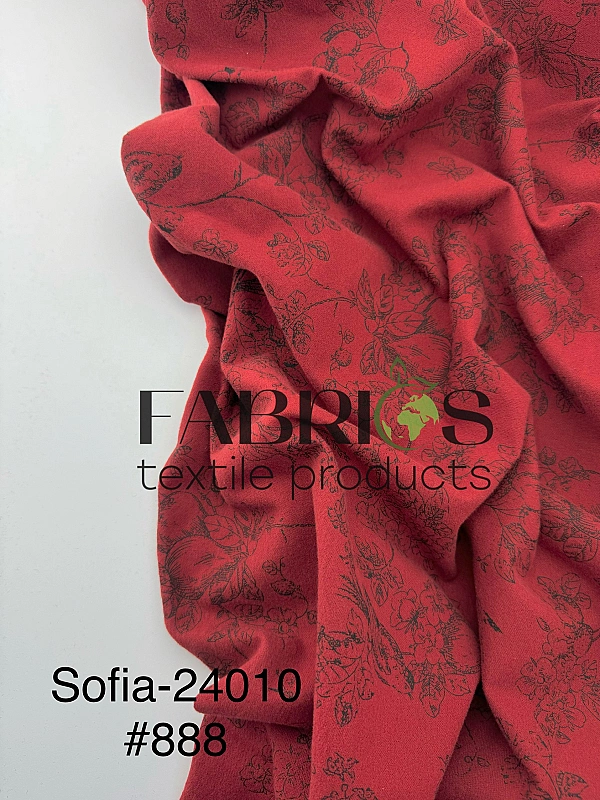 SOFIA 24010 C 888 фланель принт Діор етюди природи чорні на винному 100% бавовна 150 см 150-160 грам