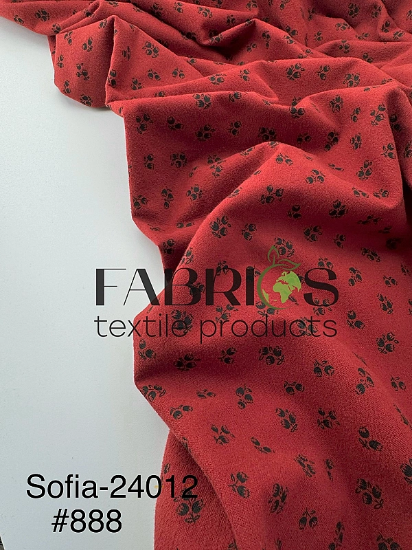 SOFIA 24012 C 888 фланель принт квіти чорні на винному 100% бавовна 150 см 150-160 грам/м.кв.
