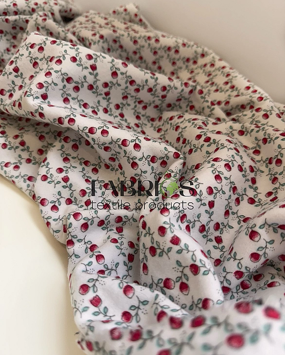 F 5 C1 фланель принт квіти тюльпани на білому 100% бавовна 150 см 150-160 грам/м.кв.