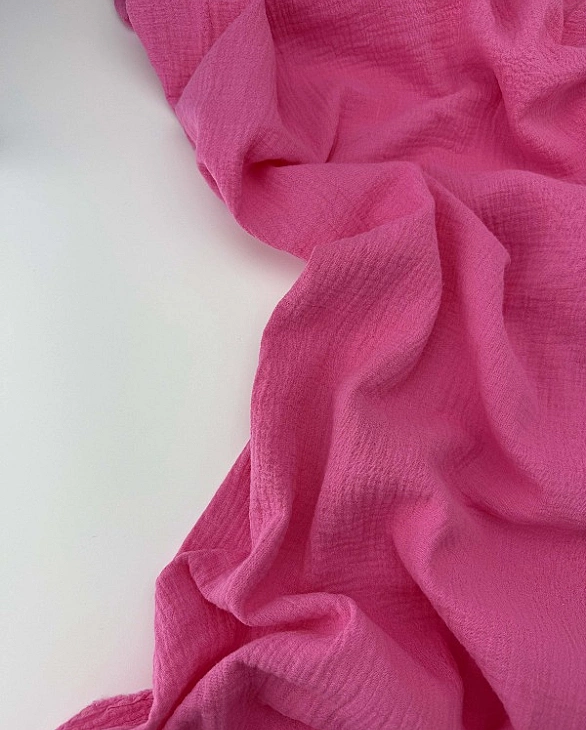 MC/17 Муслін жатка 2-х шаровий однотон насичено-рожевий 100% бавовна 135-140 см 125-135 грам/м.кв.