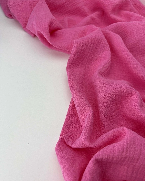 MC/17 Муслін жатка 2-х шаровий однотон насичено-рожевий 100% бавовна 135-140 см 125-135 грам/м.кв.