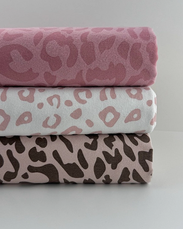 JASON-1 J001 фланель принт цятки леопард коричневі на бежево-пудровому 100% бавовна 145-150 см 150-1