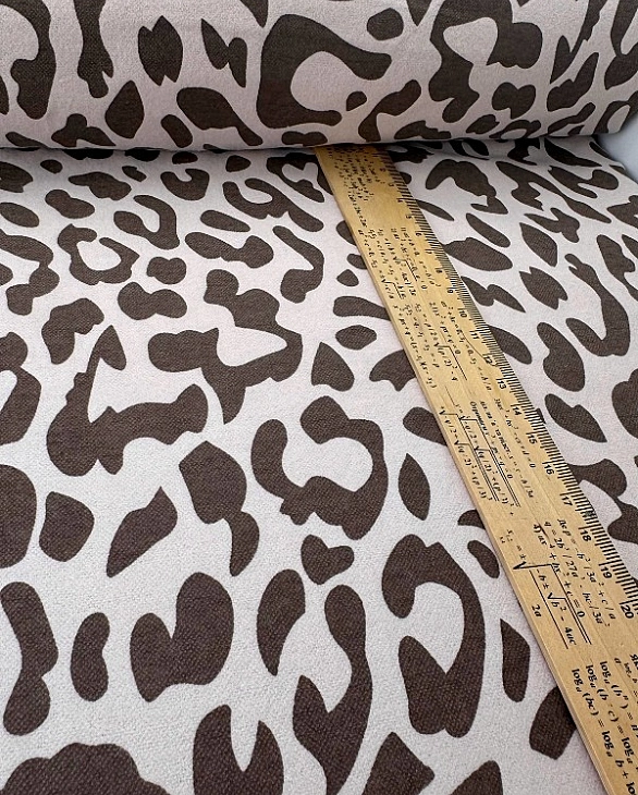 JASON-1 J001 фланель принт цятки леопард коричневі на бежево-пудровому 100% бавовна 145-150 см 150-1