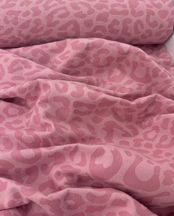 JASON-2 J002 фланель принт цятки леопард темно-рожеві на рожево-пудровому 100% бавовна 145-150 см 15