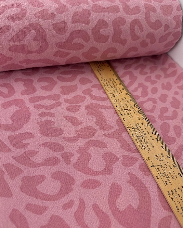 JASON-2 J002 фланель принт цятки леопард темно-рожеві на рожево-пудровому 100% бавовна 145-150 см 15