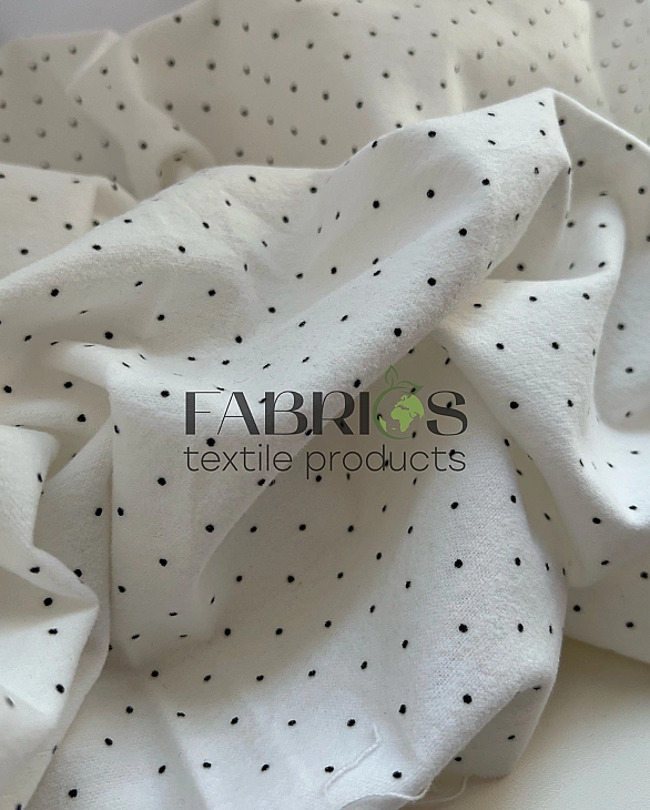 LISA-22 703 Тепла бавовна принт геометричний крапочки дрібні чорні на білому 100% бавовна 150 см 150