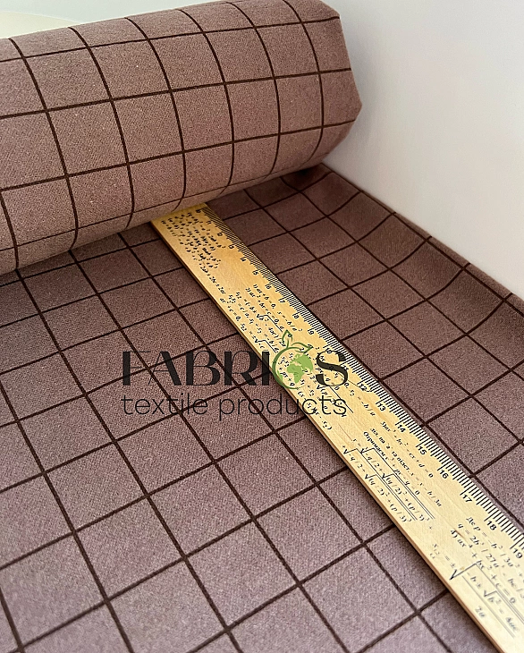 LISA-23 701 Тепла бавовна принт геометричний клітинка на коричневому 100% бавовна 150 см 150 грам/м.