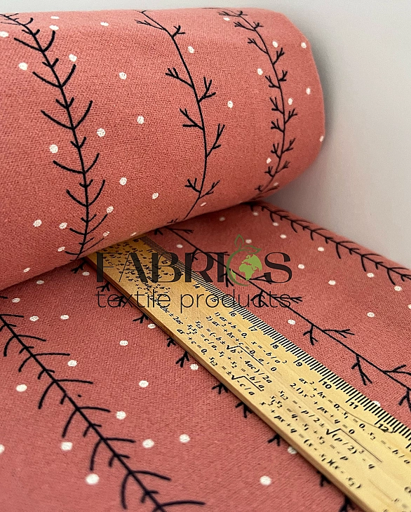 LISA-25 701 Тепла бавовна принт рослинний гілочки з крапочками на джеральдіні 100% бавовна 150 см 15