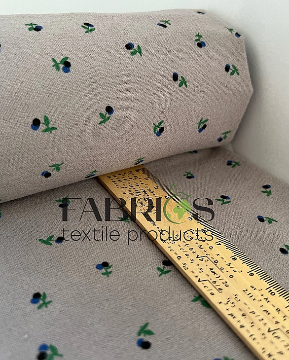 LISA-26 701 Тепла бавовна принт квіти сині дрібні на сірому 100% бавовна 150 см 150 грам/м.кв.