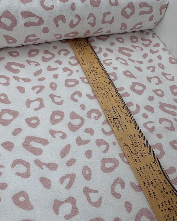JASON-3 J003 фланель принт цятки леопард пудрово-рожеві на молочному 100% бавовна 145-150 см 150-160
