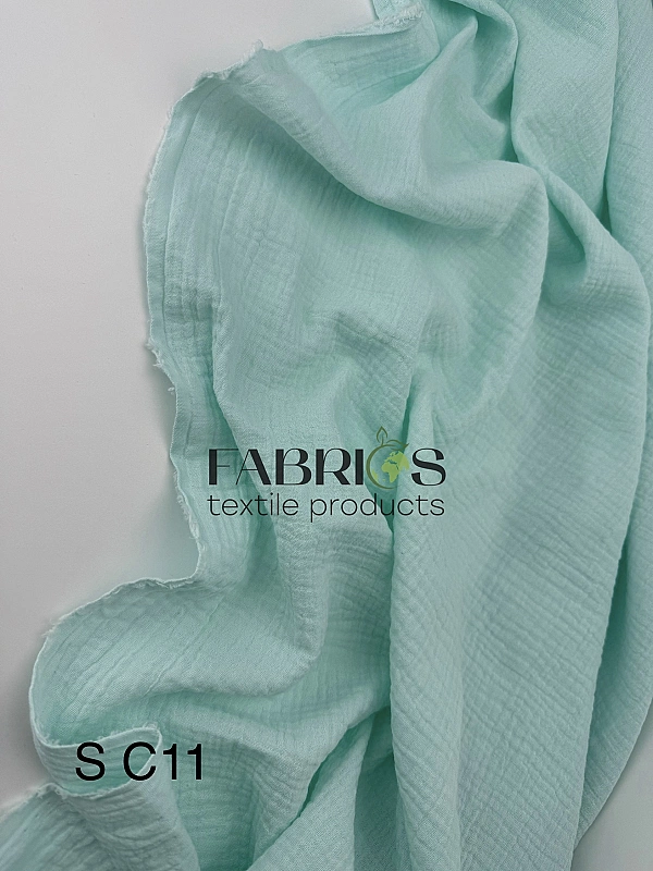 MC/11 | SONG-C11 Муслін жатка 2-х шаровий однотон м'ятний 100% бавовна 135-140 см 125-135 грам/м.кв.