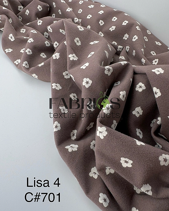 LISA-4 701 Тепла бавовна принт квіти бавовни на коричневому 100% бавовна 150 см 150 грам/м.кв.