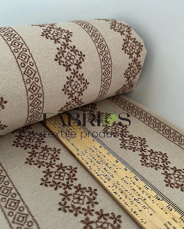 LISA-5 701 Тепла бавовна принт вишиванка широка на бежевому 100% бавовна 150 см 150 грам/м.кв.