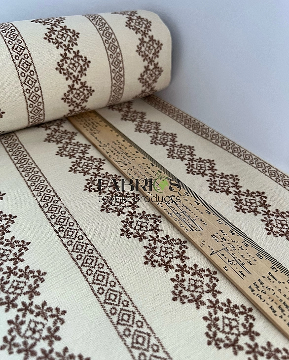 LISA-5 702 Тепла бавовна принт вишиванка широка на айворі 100% бавовна 150 см 150 грам/м.кв.