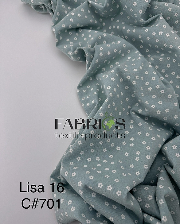 LISA-16 701 Тепла бавовна принт квіти ромашки дрібні білі на блакитному 100% бавовна 150 см 150 грам