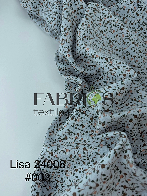 LISA 24008 C 003 Тепла бавовна принт геометричний гілочки з квітами на блакитному 100% бавовна 150 с