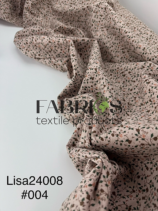 LISA 24008 C 004 Тепла бавовна принт рослинний гілочки з квітами на бежевому 100% бавовна 150 см 150