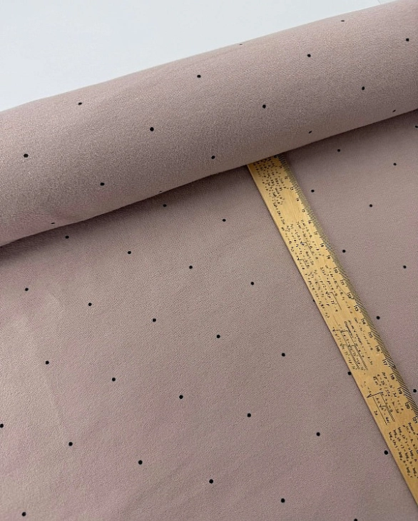 F 102 C10 фланель принт геометричний крапочки чорні на бежевому 100% бавовна 150 см 150-160 грам/м.к