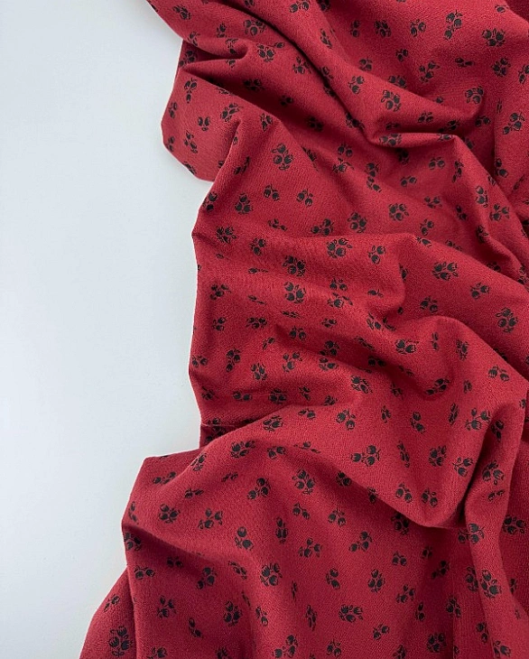 SOFIA 24012 C 888 фланель принт квіти чорні на винному 100% бавовна 150 см 150-160 грам/м.кв.