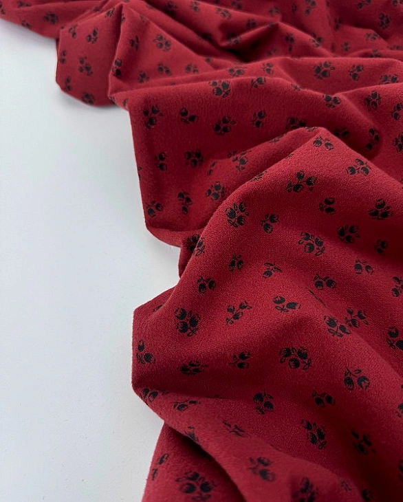 SOFIA 24012 C 888 фланель принт квіти чорні на винному 100% бавовна 150 см 150-160 грам/м.кв.