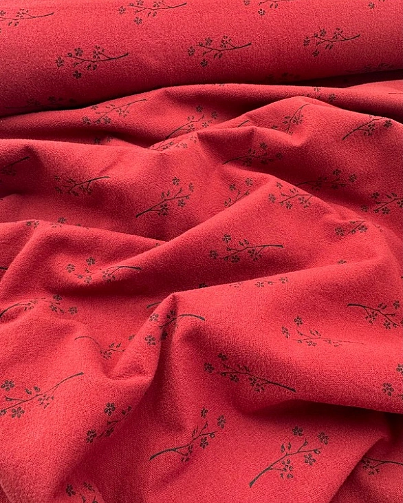 SOFIA 24015 C 888 фланель принт рослинний сухоцвіт на винному 100% бавовна 150 см 150-160 грам/м.кв.