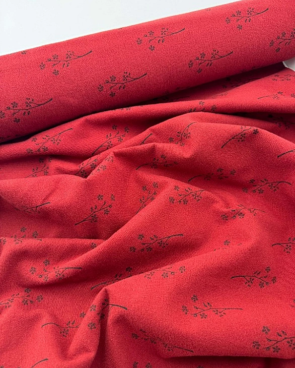 SOFIA 24015 C 888 фланель принт рослинний сухоцвіт на винному 100% бавовна 150 см 150-160 грам/м.кв.