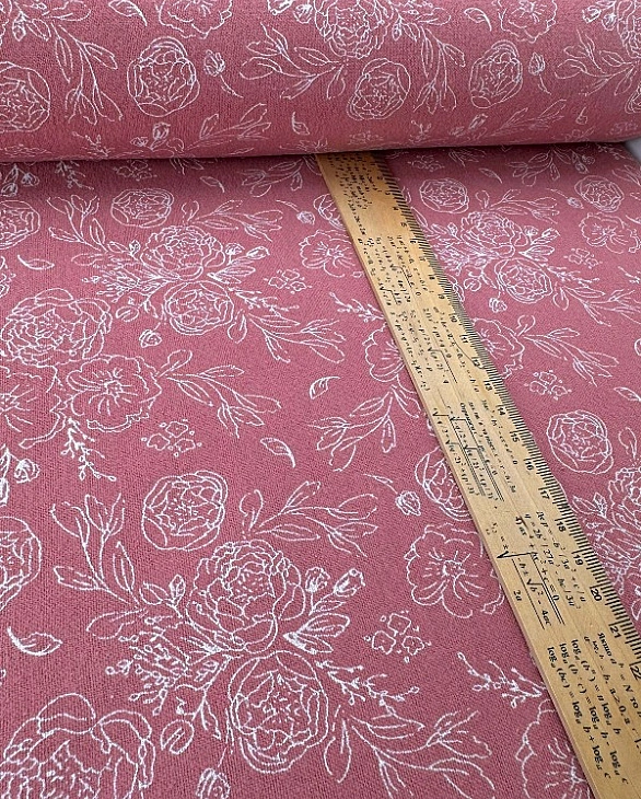 LISA 24006 C 006 Тепла бавовна принт квіти намальовані на джиральдіні 100% бавовна 150 см 150 грам/м