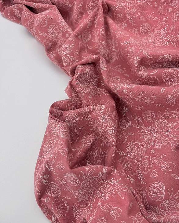 LISA 24006 C 006 Тепла бавовна принт квіти намальовані на джиральдіні 100% бавовна 150 см 150 грам/м