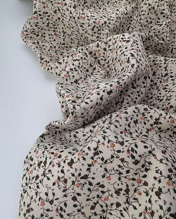 LISA 24008 C 001 Тепла бавовна принт геометричний гілочки з квітами на айворі 100% бавовна 150 см 15