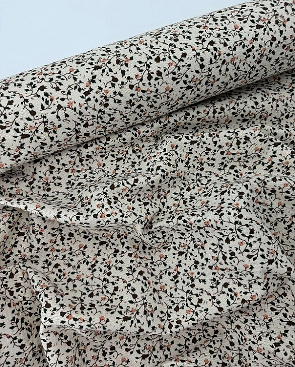 LISA 24008 C 001 Тепла бавовна принт геометричний гілочки з квітами на айворі 100% бавовна 150 см 15