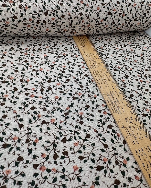 LISA 24008 C 001 Тепла бавовна принт геометричний гілочки з квітами на айворі 100% бавовна 150 см 15